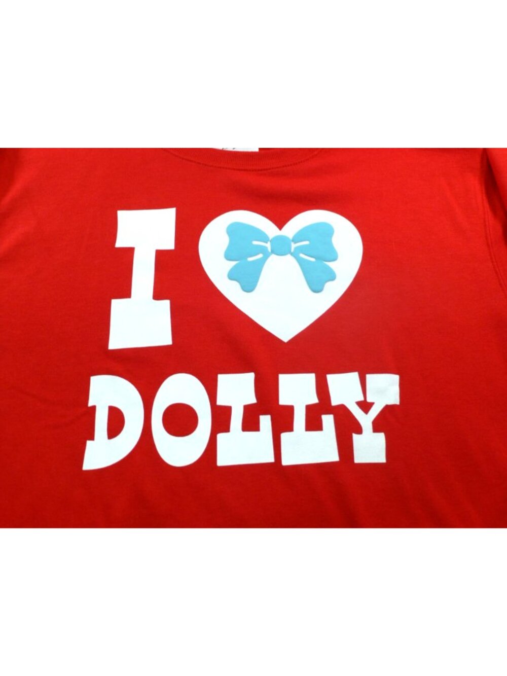I Love Dolly Red Sweatshirt XL Graphic Pullover Crewneck Long Sleeve Dolly Parto - Picture 3 of 11